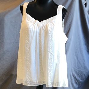 Embroidered sleeveless blouse
